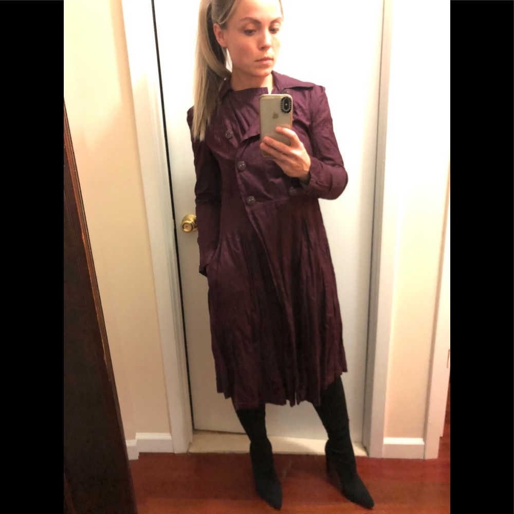 Calvin Klein Jeans Burgundy Coat Sz S